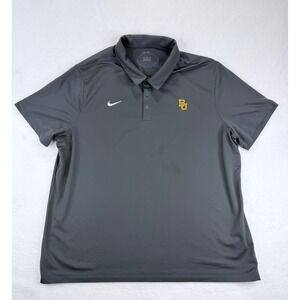 Nike Baylor Bears Dri-FIT Polo Shirt Men 3XL Gray Texas Bowl BU Logo ShortSleeve